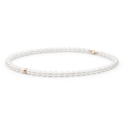 Colier perle naturale albe si argint placat cu aur roz 45 cm DiAmanti 222-66-G (Argint 925‰ 0,9 g.)